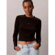 Calvin Klein Γυναικεία μακρυμάνικη μπλούζα Graphic Cropped Crew Neck T-Shirt